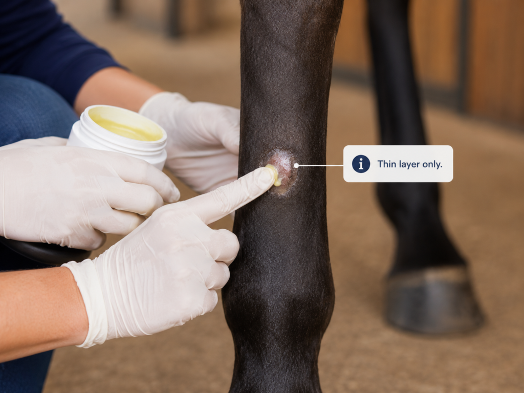 applying nitrofurazone ointment for horses
